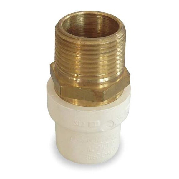 CPVC Adapter, CTS, Schedule SDR-11, 3/4" Pipe Size, MNPT x CTS Socket Hub