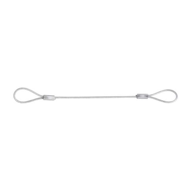 2 Loops Lanyard, 6 in, 3/64 in Pin Dia., Galvanized Steel, Nylon Coated, 10 PK