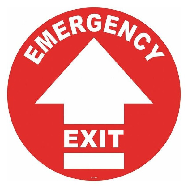 Floor Sign, 17 in H, 17 in W, Vinyl, Circle, English, FS-17-202