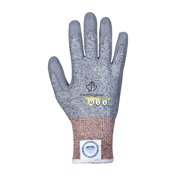 Cut-Resistant Gloves, Cut Level A2 ,Dipped ,Polyurethane ,Smooth ,8 1 PR