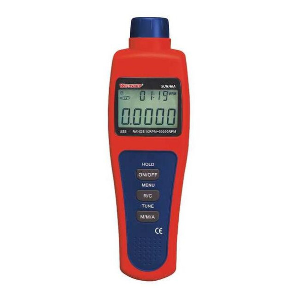 Westward Tachometer,10 to 99,999 rpm 5URH0