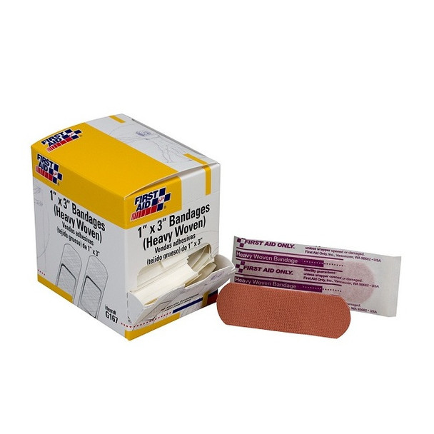 Heavy Woven Patch Bandage, 1" x 3", 50/Box