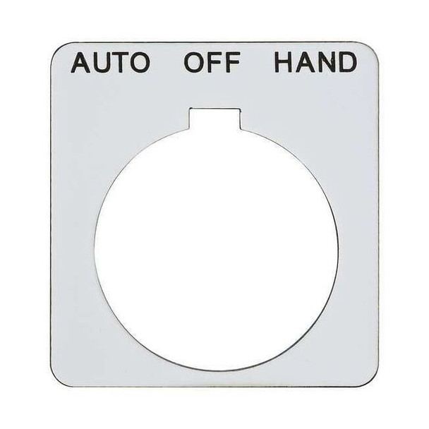Schneider Electric Legend Plate, Square, Auto-Off-Hand, White 9001KN258WP