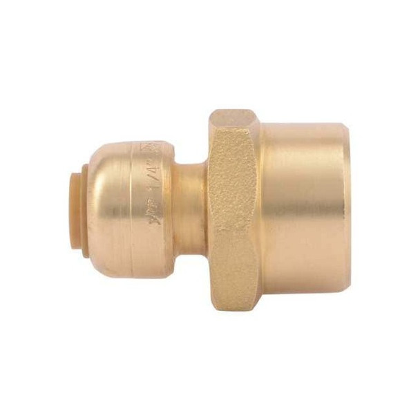 Sharkbite Push-Fit Adapter Fitting, 1/4 in Tube Size, Brass, Brass U066LFA