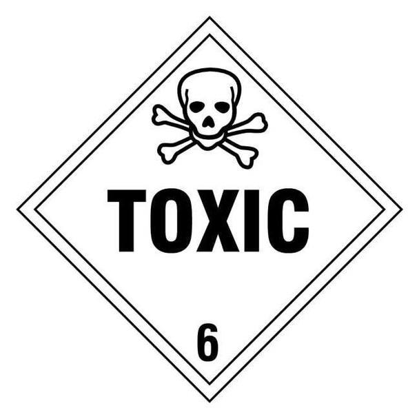 DOT Container Placard, Toxic, Rigid Styrene, 10-4/5" W x 10-4/5" H