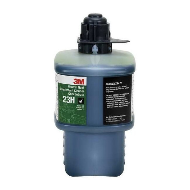 3m Neutral Quat Disinfecting Cleaner, 2L Bottle, Lemon, Blue 23H