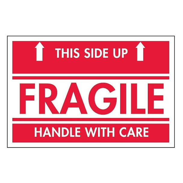 2" x 3" Adhesive Back Shipping Labels, Fragile This Side Up, Pk500