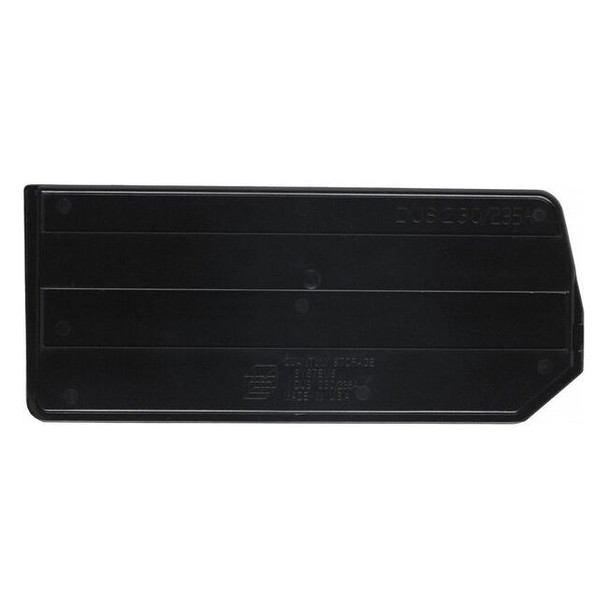 Plastic Divider, Black, 10 in L, 4 1/4 in H, 6 PK