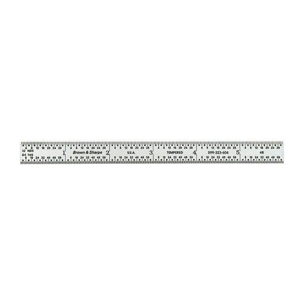 Tesa Brown & Sharpe Steel Rule,Chrome,6" 599-323-604
