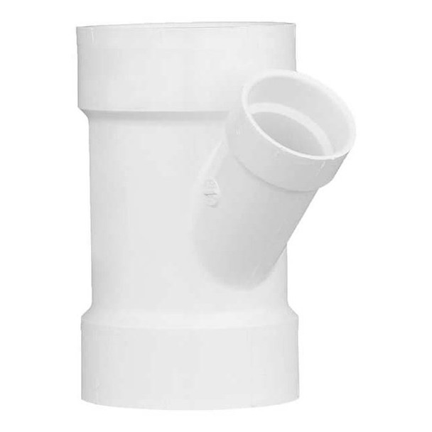 Manufacturer Varies PVC Reducing Wye, Hub, 4 in x 4 in x 2 in Pipe Size 1WJV4