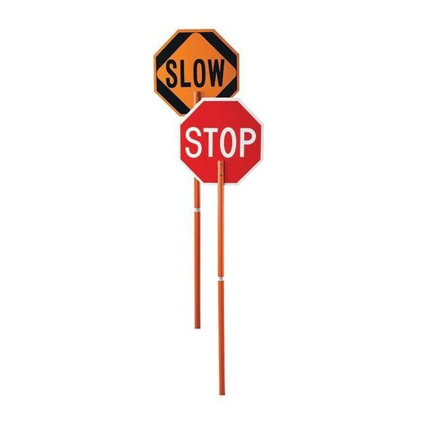 Cortina Stop & Slow Paddle Sign, Non-Reflective, 1/Each