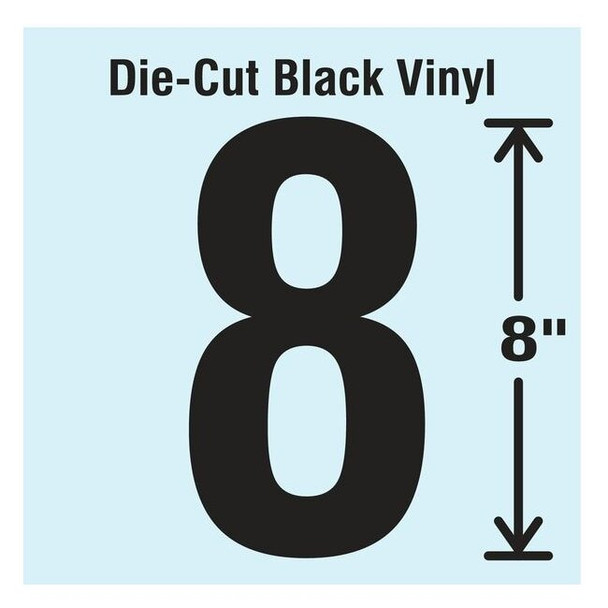 Stranco Number Label, Vinyl, 8 in H, 4-3/4 in W DBV-SINGLE-8-8