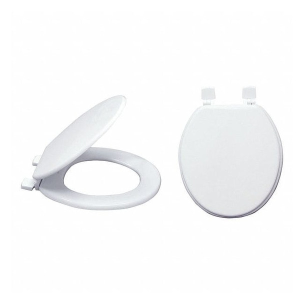 Manufacturer Varies Bidet Toilet Seat With Cover, Wood, Round, White 65905