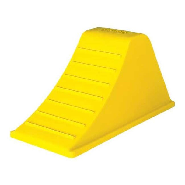 Checkers Wheel Chock,8-1/4 In H,Urethane,Yellow AT3512-RP-Y