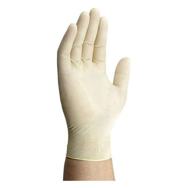 D14, Disposable Gloves, 7 mil Palm, Latex, Powder-Free, M (9), 100 PK, White