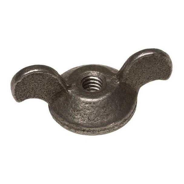 Wing Nut, 1/4"-20, Steel, Black Oxide, 0.469 in Ht, 1 in Max Wing Span, 10 PK