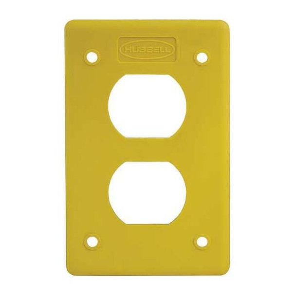 Duplex Cover Plate, Number of Gangs: 1 Thermoplastic, Yellow