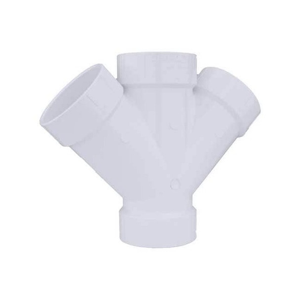 Manufacturer Varies PVC Double Wye, Hub, 4 in Pipe Size 05841