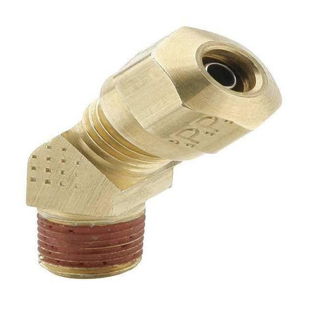 Parker Elbow, Brass, Comp. 1/4 in, MNPT 1/8 in VS279NTA-4-4