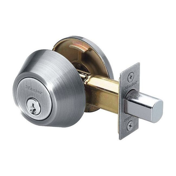 Master Lock Deadbolt,Satin Nickel,Single Cylinder DS0615KAS