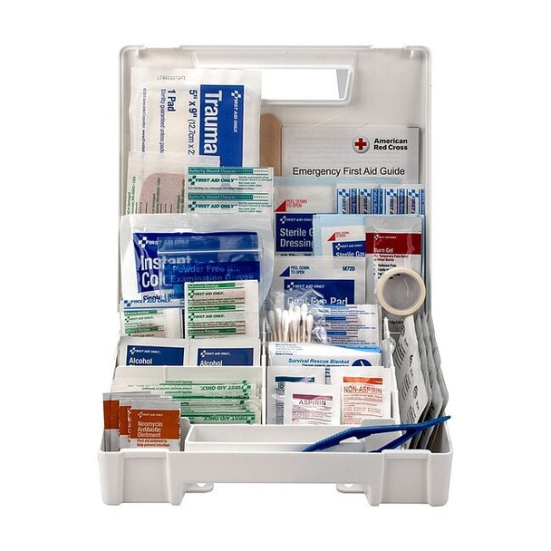 First Aid Kit and Housing, Plastic 200 Components, 50 People Served