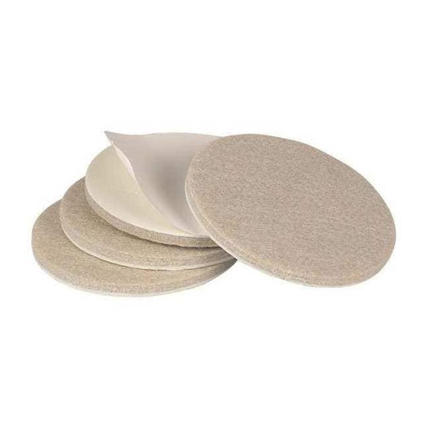 Manufacturer Varies Felt Pads, Self-Stick, Round, 3", PK4 10J993