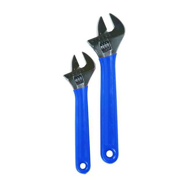Westward 2-Piece Chrome Adjustable Wrench Set (4 in, 6 in) 1NYD4