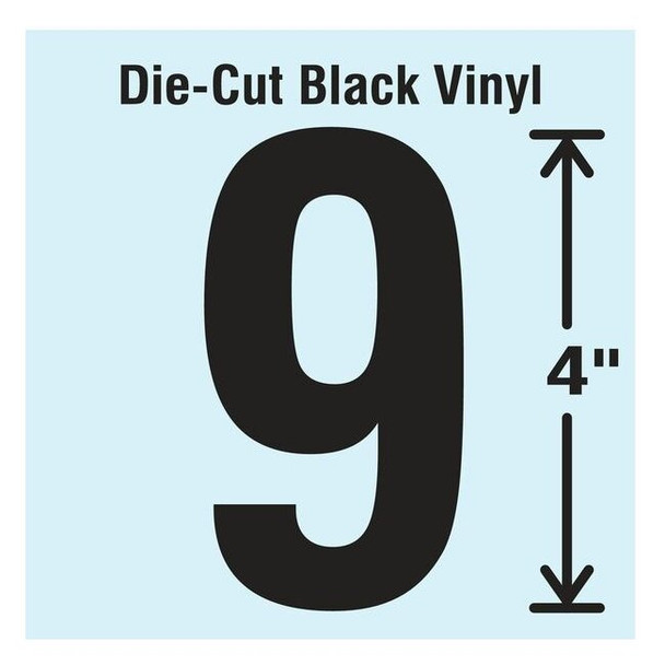 Stranco NumberLabel,Vinyl,4inH,2-1/4inW,PK10 DBV-4-9-10