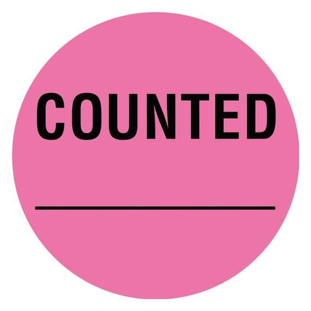 Tapecase Inventory Control Label Pink, Counted, Pk1000 16U932