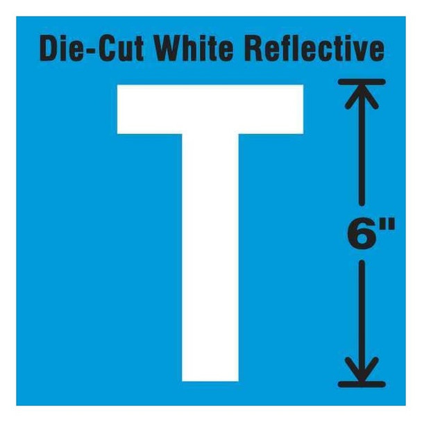 Stranco Letter Label, Vinyl, 6 in H, 2-3/4 in W DWR-6-T-EA