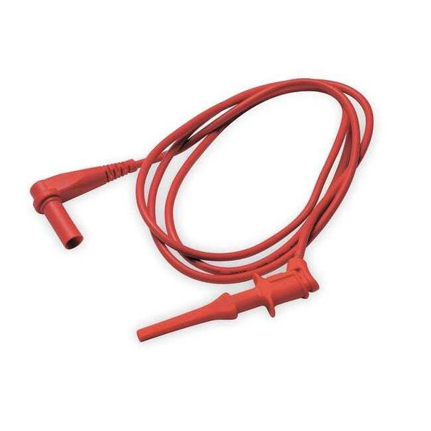 Test Clip Lead, CAT II 300V, Shrouded Banana Plug, 3 ft. 4", Red