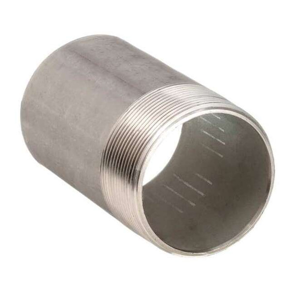 1/2" MNPT x 6" TOE Stainless Steel Pipe Nipple Sch 40, Inside Dia.: 5/8 in