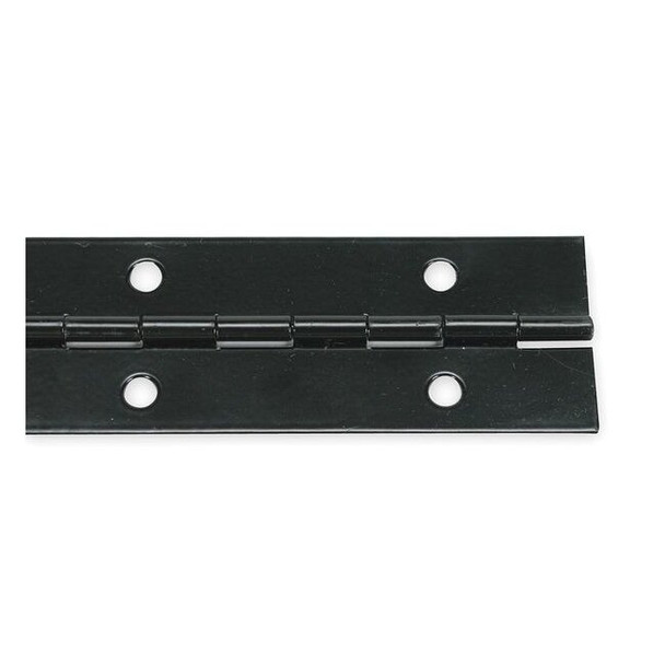 Piano Hinge, Steel, Full Surface Mounting, 3/4 in Leaf W x 48 in Leaf H, Black