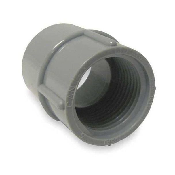 Cantex Conduit Fitting Adapter, 2 in, Threaded, PVC, PVC Coated 5140048