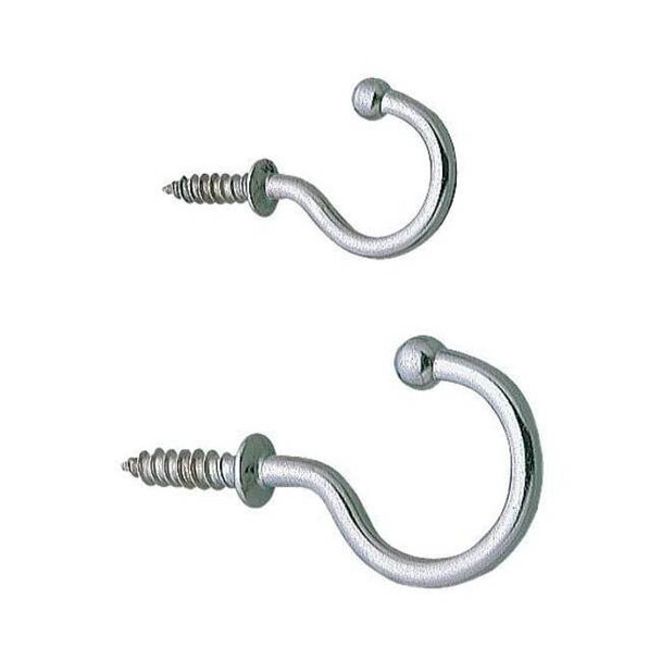 Sugatsune Cup Hook, Silver, Stainless Steel, PK10 TL-15