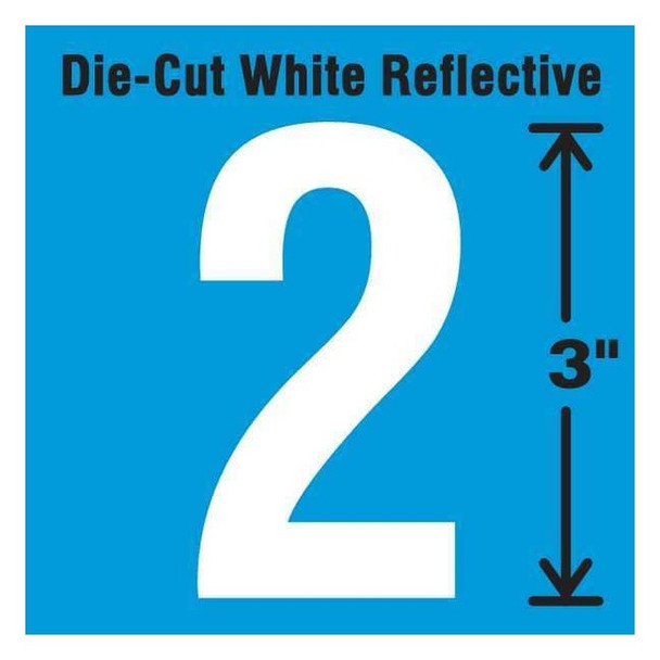 Stranco Number Label, Vinyl, 3 in H, 1-3/4 in W, PK5 DWR-3-2-5