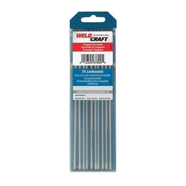 Tungsten Electrode 0.040" Dia., AWS A5.12 / ISO6848, PK10