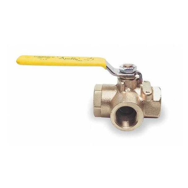 Apollo Valves Manual 3-Way Ball Valve,3/8",Bronze 7060201