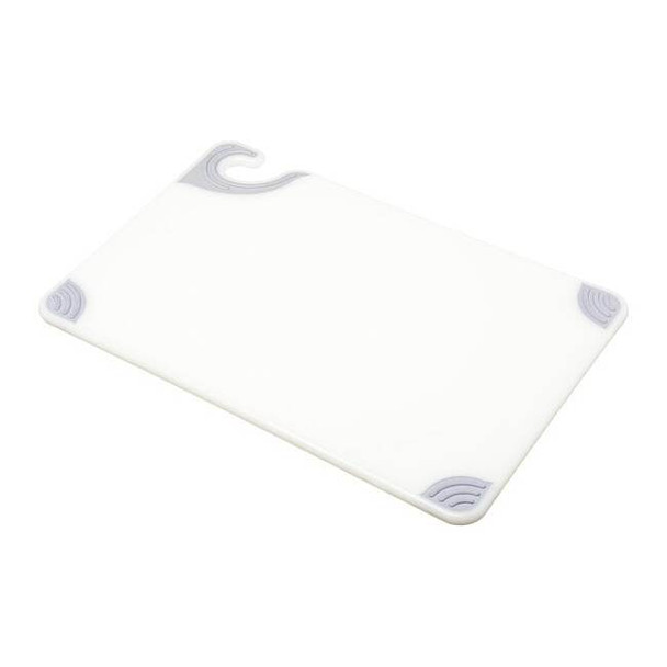 San Jamar Cutting Board,12x18,White CBG121812WHGR