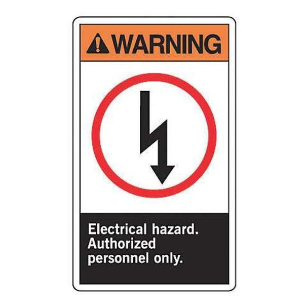Accuform Label, 5 in Height, 3 1/2 in English, LELC335VSP, PK5 LELC335VSP