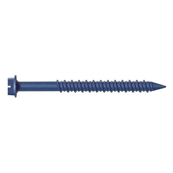Conset Concrete Screw, 3/16" Dia., Hex, 1-3/4" L, Steel Blue Ruspert, 25 PK