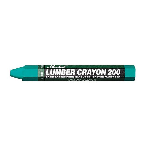 Markal Marking Crayon, Green, Clay, PK12 80356G