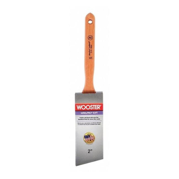 Wooster 2" Angle Sash Soft, Nylon Bristle, Paint Brush, Wood Handle 4170-2