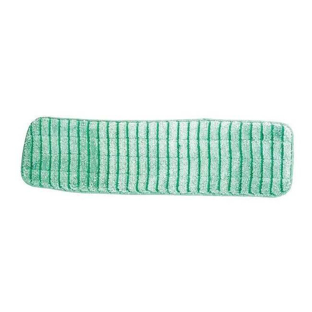 Flat Mop Pad, Hook-and-Loop Connection, Green, Microfiber, PK12, LWGS18