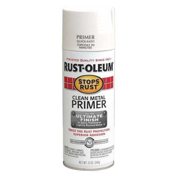 Rust-Oleum Spray Paint, White, Primer, Solvent, 12 oz 7780830