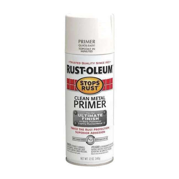 Rust-Oleum Spray Paint, White, Primer, Solvent, 12 oz 7780830
