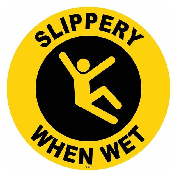 Floor Sign, 8 in H, 8 in W, Vinyl, Circle, English, FS-8-811,PK2