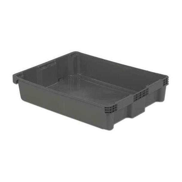 Hang & Stack Storage Bin, Plastic, Gray, 6 1/8 in H, 22 1/2 in W, 29 5/8 in L