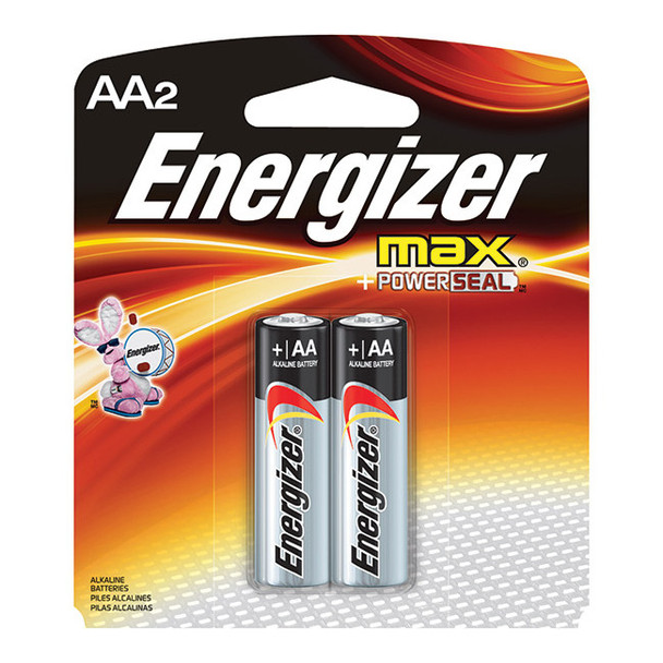Energizer® Max® Alkaline AA Batteries, 2/Pkg