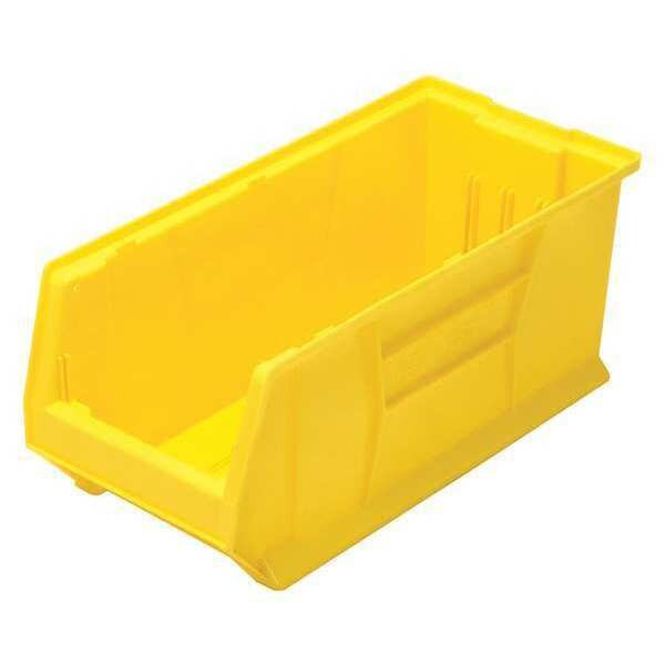 Storage Bin, Polypropylene/Polyethylene, Yellow, 10 in H, 11 in W, 23 7/8 in L